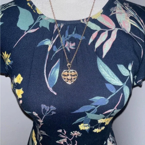 Banana Republic Navy Floral Midi Dress - Picture 4 of 8